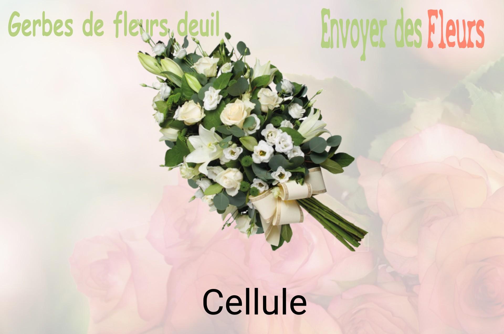 Gerbe de fleurs de deuil livrée à Cellule